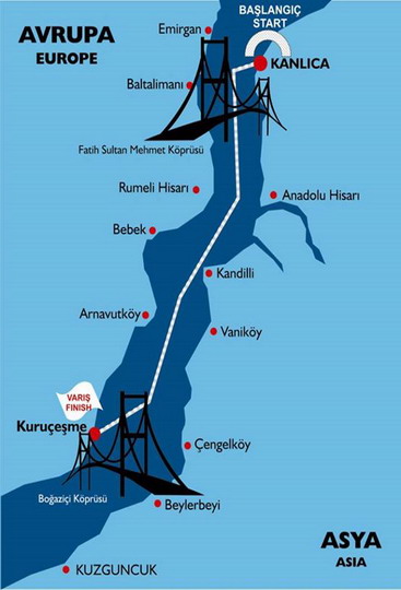 Yüzücülerimiz Uluslararası İstanbul Boğaz Yarışında...
