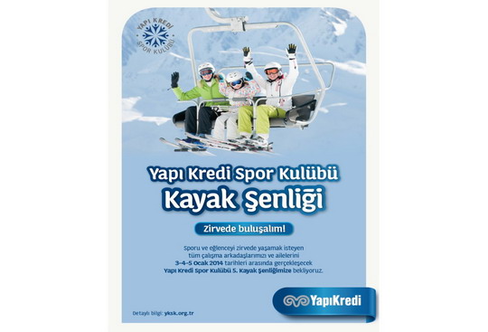 Yapı Kredi Spor Kulübü 5. Kayak Şenliği 03-04-05 Ocak 2014  tarihlerinde  Bolu / Kartalkaya’da…